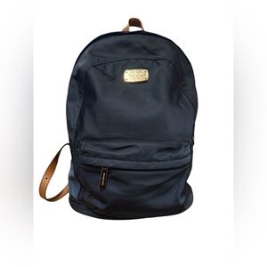 Michael Kors Navy Backpack with Brown Leather Trim